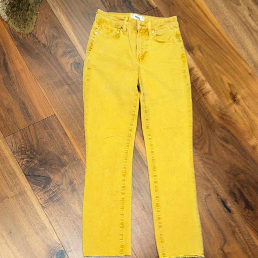 PAIGE Mustard Straight Leg Jeans